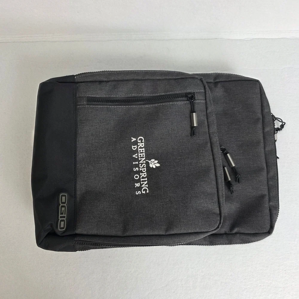 OGIO Sly Slim Laptop Backpack Gray Heather Commuter Bag Corporate Logo